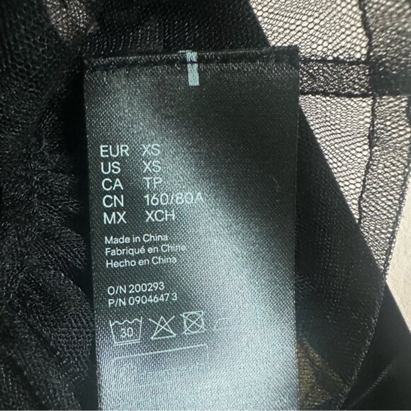 NWT Simone Rocha x H&M Puff Sleeve Tulle Top in Black sz XS - Picture 16 of 16